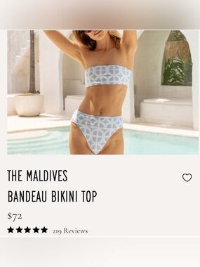 Watercolors Kenny Flowers THE MALDIVES BANDEAU BIKINI TOP